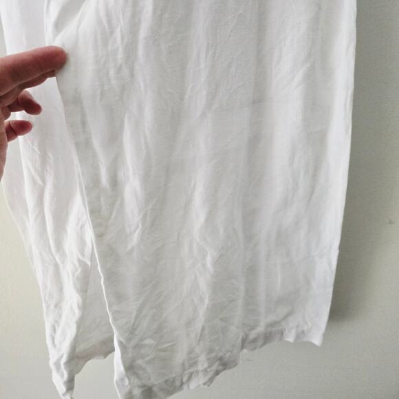 Chico's White Linen Wide Leg Pants Lagenlook Size 3 Large - Picture 5 of 9